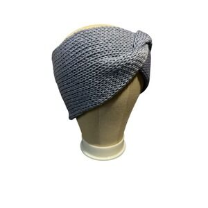 NEW handmade knitted adult ear warmer headband grey pink